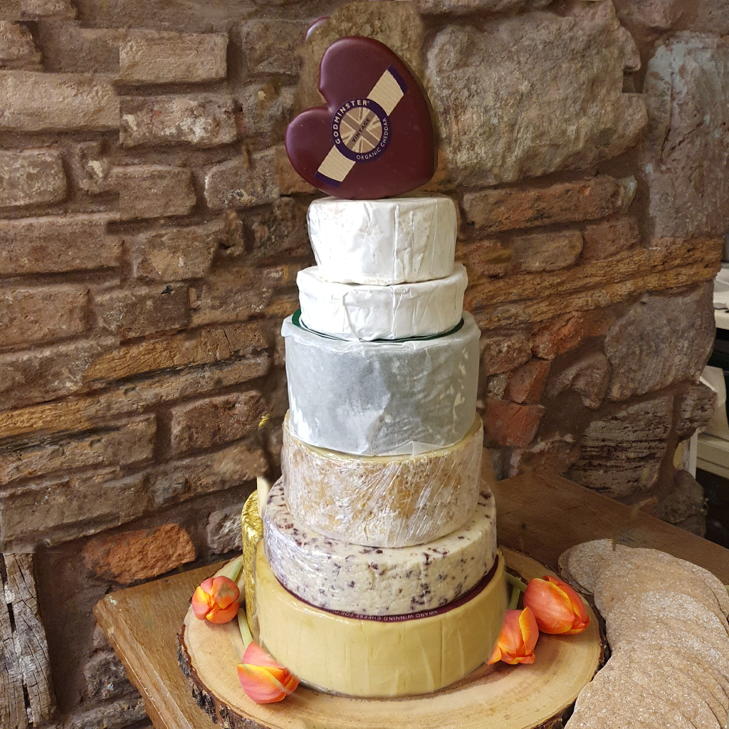 Katie wedding cheese cake with a cranberry and wensleydale